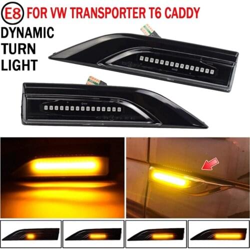 For Transporter T6 Multivan Caddy Car LED Dynamic Amber LED Side Marker Light Turn Signal Blinker