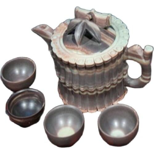 The purple robe jade teapot shaped tea pot odoratum four unique cup