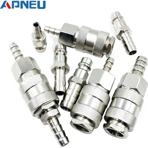 2PCS European Standard EU Euro Type Pneumatic Fitting Quick Coupling Connector Coupler For Air Compressor 6mm 8mm 10mm Hose Barb