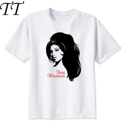 Amy winehouse t shirt men Summer print T Shirt boy male with white color Fashion Top Tees M8002