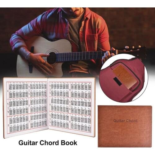 1 Pc Guitar Chord Book PU Leather 6 String Tablature Guitar Finger Exercise Sheet for Beginner Practice