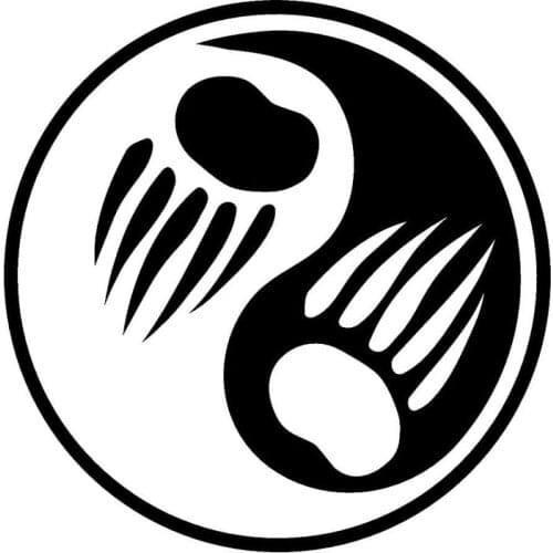 Personality Interesting Fashion Tribal Bear Paw Decals High Quality Personalized PVC Car Window Waterproof Stickers Black/white