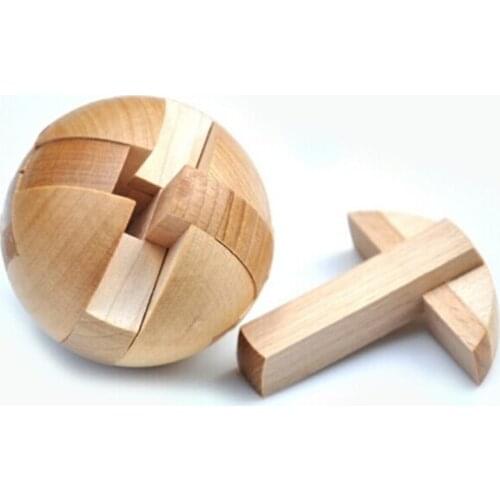 Classic Wooden Burr Interlocking Puzzle Traditional Mind Brain Teasers Educational Game Toys for Adults Children