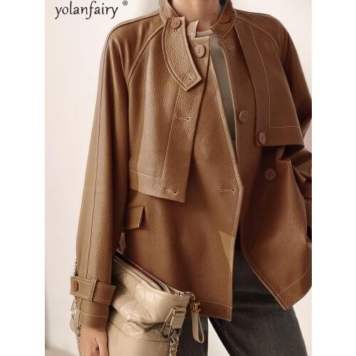 High Quality Genuine Leather Jacket Women Real Sheepskin Coat Female Casual Jackets Spring Autumn 2021 Veste Femme Pph4966