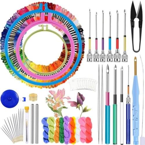 LMDZ Embroidery Punch Needle Punch Needle Tool Embroidery Pen with Embroidery Thread Embroidery Hoops for Beginner Cross Stitch