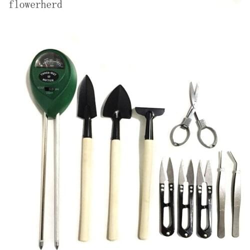 Succulent Planting Potted Tool Set Three-in-one Soil Detector Garden Tool Three-piece Scissors Soil Hygrometer