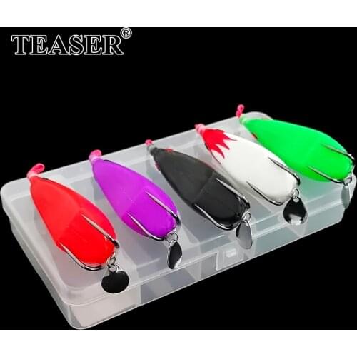 TEASER 5pcs Frog Lure Set Topwater Wobblers Bait Kit Pike Artificial Soft Fishing Baits Snake Head Gear Lures Fishing Tackle