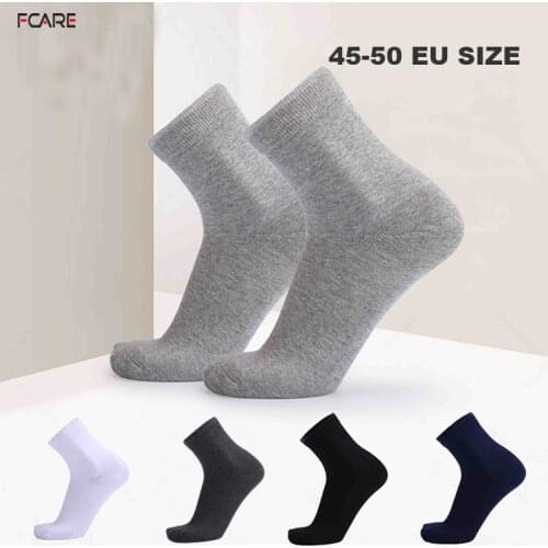 1 pair Mens socks solid color Sweat-absorbent breathable business plus size 45, 46, 47, 48, 49, 50 mens cotton socks