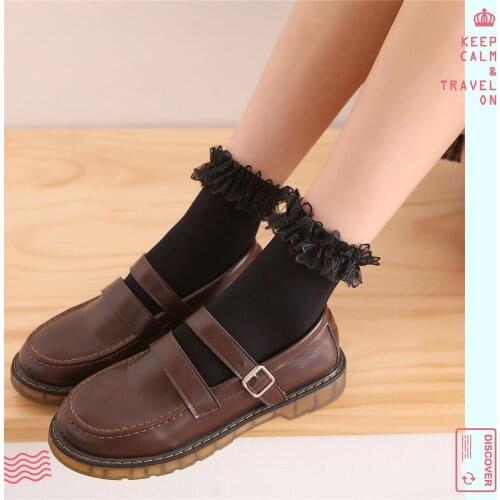 Japanese Lolita Style Maiden Lovely Woman Lace Short Socks Summer Sweet Ruffle Nylon Princess Socks High Quality 1 Pairs
