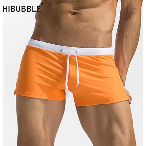HIBUBBLE New Swimwears Men Sexy Beach Shorts Gay Hot Swimsuit Mens Swim Briefs Swimming Trunks For Bathing Summer Man Beachwear