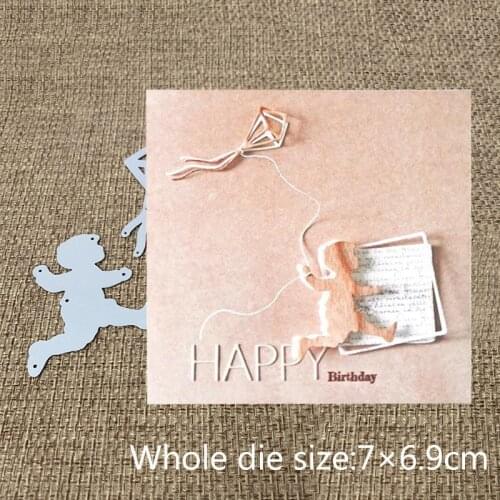 New Design Craft Metal Cutting Dies cut die lovely boy flying a kite Scrapbooking Album Paper DIY Card Craft Embossing Die Cuts