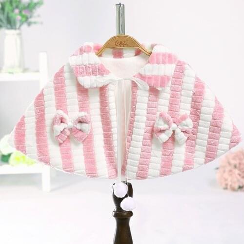 Winter New Style Bows 6 Colors Warm thick Plush Wedding Cloak Fur Junior Cape for communion dress flower girls jacket Bolero