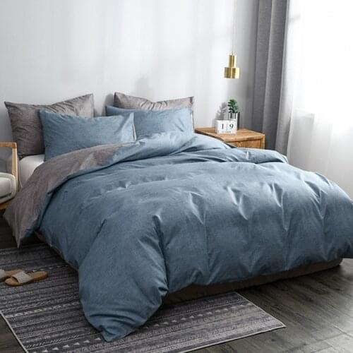Solid Color Bedding Set Comforter Duvet Cover Bed Linens Single Double Queen King Duvet Cover with Pillowcase No Bed Sheets