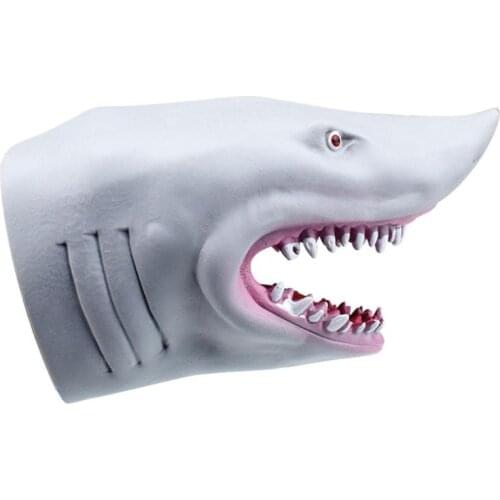 Plastic Shark Hand Puppet For Story Tpr Animal Head Gloves Kids Toys Gift Animal Head Figure Vividly Kids Toy Model Gifts