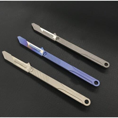 Portable titanium letter opener open express box cutter surgical knife straight handle scalpel EDC mini art knife