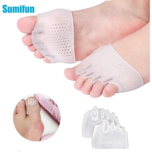 2pcs Toe Separator Spacers Five-hole Honeycomb Gel Pain Relief Insoles Prevent Feet Callus Blisters Corn Forefoot Pads Protector