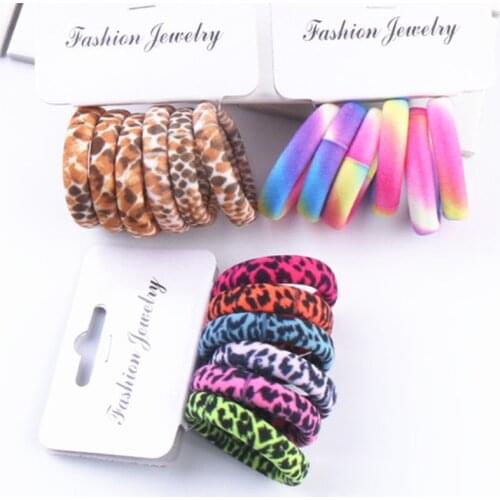 6Pcs/Set High Elasticity Printed Scrunchie Women Girls Children Elastic Hair Rubber Bands Accessories Tie Hair Rope Ring Holder