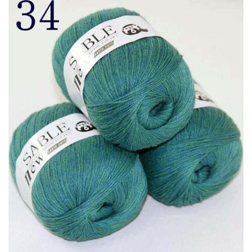 Sale Super Soft Pure 3X50gr Sable Cashmere Wrap Shawls Hand Knitting Wool Crochet Yarn Green Yellow 243-34-3