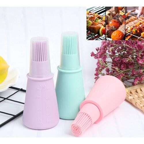 Silicone Oil Bottle With Brush Baking BBQ Basting Brush Pastry Oil Brush