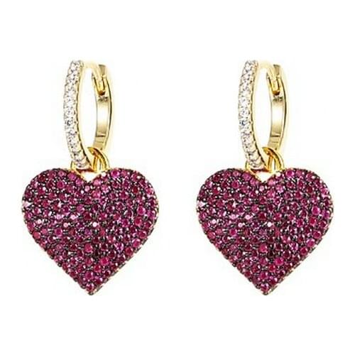 SINZRY hotsale AAA cubic zircon micro pave heart shape elegant drop earrings women sweet jewelry gift