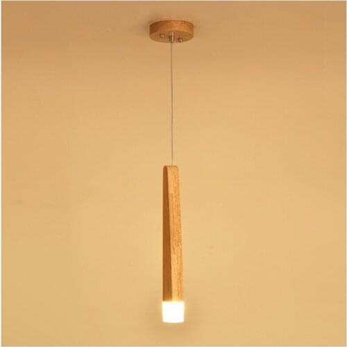 Modern Simple Wood Pendant Lights Hanging Lights LED G4 Living room lamp LED pendant light Living Room Hotel Cafe Restaurant