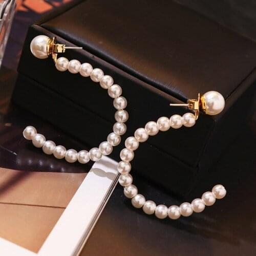 Wedding Simple Pearl Hoop Earrings For Women 2020 New Fashion Jewelry 925 Silver Needle Earings Bijoux All Match