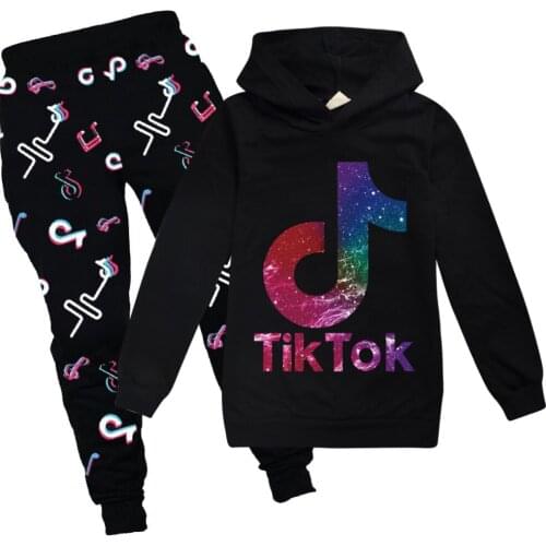 Tok-tik Baby Boys and Girls Sweatshirts Fashion Anime Print Cotton Toddler Kids Long Sleeves Tops Pullover Hoodies Trousers Set
