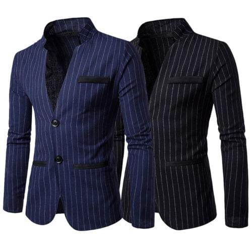 TPSAADE Newest Mens Stripes Suits Casual Two Button Jacket Coats Slim Fit Form Suits Hot Men Classic Mens Suit Jackets Coats