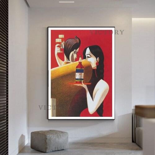 Print Poster Vintage Red Summer Drinks Advert Art Kitchen Canvas Painting for Living Room Diner Room Interior Home Decor