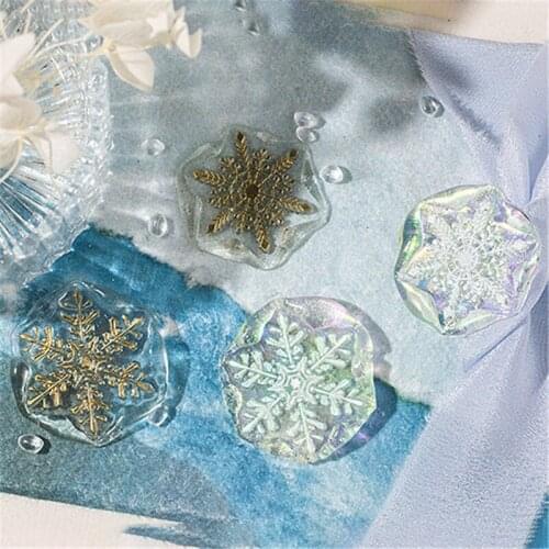 Snow Snowflake Handle Stamp Head DIY Custom Irregular Wax Seal Heads Stamps Postage Journal Package Wedding Gifts Envelope Tools