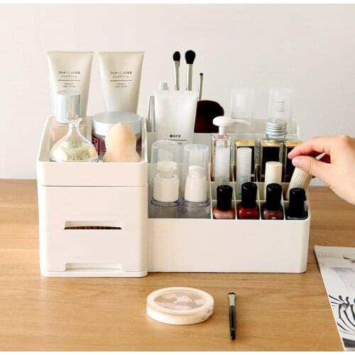Cosmetics storage box Drawer type desktop makeup organizer lipstick multi-gird finishing box dressing storage rack mx10161620