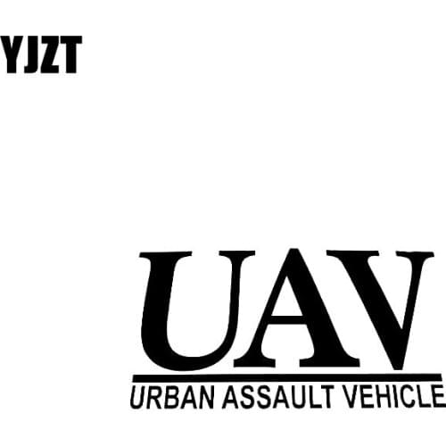 YJZT 14CM*7CM UAV URBAN ASSAULT VEHICLE Vinyl Decal Funny Car Sticker Black/Silver C3-0157