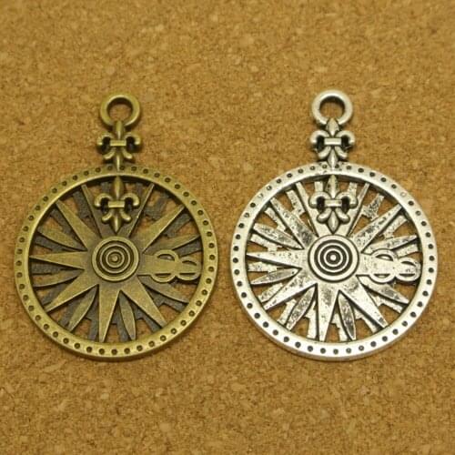10pcs Fashion Vintage Metal Zinc Alloy Nautical Compass Charms DIY Compass Bracelets Necklace Pendant Charms Jewelry Making