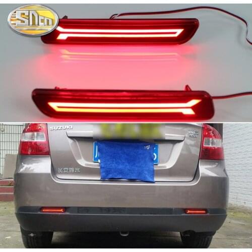2PCS For Suzuki SX4 2006 - 2018 2-in-1 Functions Car LED Rear Fog Lamp Bumper Light Auto Brake Light Reflector