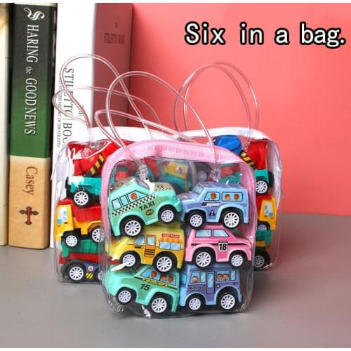6Pcs Pull Back Car Toys Car Children Racing Car Baby Mini Cars Cartoon Pull Back Bus Truck Kids Toys Children Boy Gift