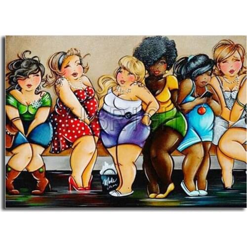 5D DIY Diamond painting Cross stitch Fat lady Full Square Diamond embroidery Beauty woman Full Round Diamond mosaic sexy girl Y2