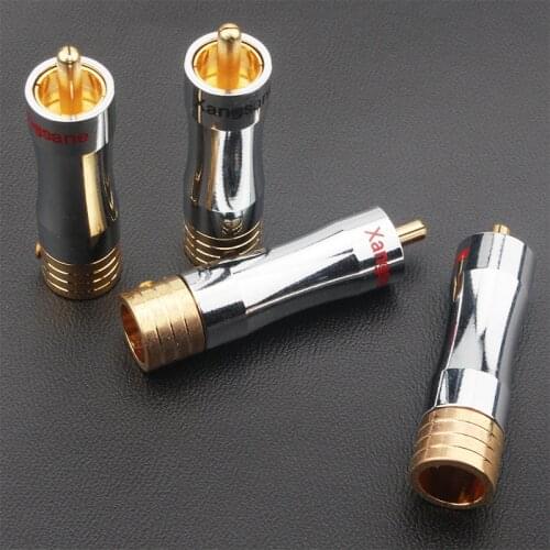Pure Copper Gold Plated RCA Audio Cable Plug AV Welding