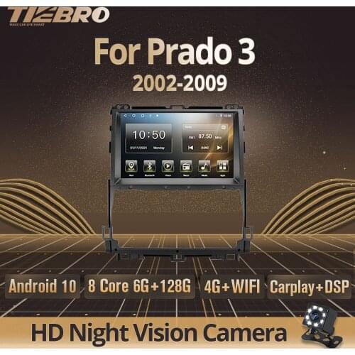Tiebro 2DIN Android10.0 Car Radio For Toyota Land Cruiser Prado 120 3 III 2002-2009 2din Android Radio Car Receiver Carplay