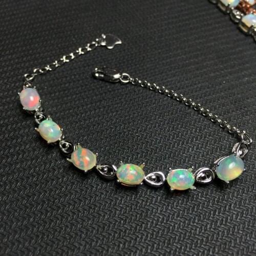 Opal gemstone bracelet in 925 sterling silver fine jewelry for women as gift