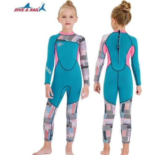 Girls teen age kids 2.5mm one piece wetsuit diving suit for age 6-16