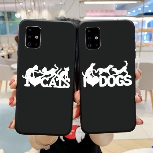 Love Cats Dogs Case For Samsung Galaxy A21S A51 A71 A01 A11 A31 A41 A70 A50 A30 A40 A20 A10 S21 S20 S10 Note 20 Ultra Soft Cover