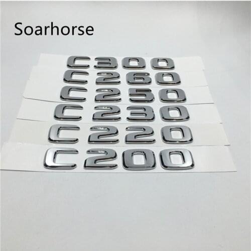 For Mercedes W203 W204 C-Class Trunk Rear Emblem Badge Chrome Letters C200 C220 C230 C250 C260 C300 C320 C350 C400 C500 C550 C55