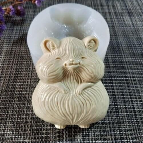 DW0133 PRZY 3d Animals Cute Little Hamster Silicone Mold Soap Mould Handmade Soap Making Molds Candle Silicone Mold Resin Clay