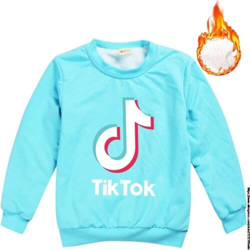 Tik Tok Boys Cotton Sweater Childrens Pullover Tik Tok Shirt Boys Round Neck Sweater 2021 New Style Cartoon Sweater