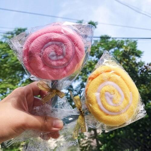 Personalized Gift Small Towel Lollipop Cute Candy Shape Christmas Birthday Gifts Wedding Kindergarten Hand Towels 20*20cm