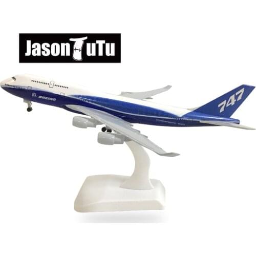 JASON TUTU 20cm Original Boeing 747 Airplane Model Plane Model Aircraft Diecast Metal 1/300 Scale Planes Factory Drop shipping