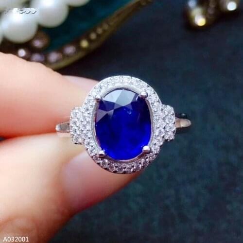 KJJEAXCMY boutique jewelry 925 Natural sapphire inlaid womens ring in sterling silver supports detection