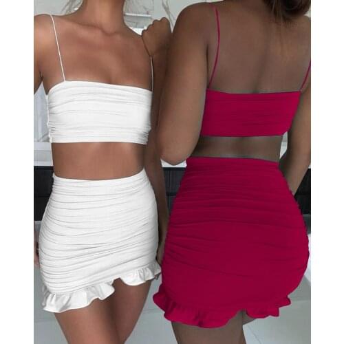 2 piece skirt set women two piece set summer clothes for women crop top skirt two pieces sets female summer clothes