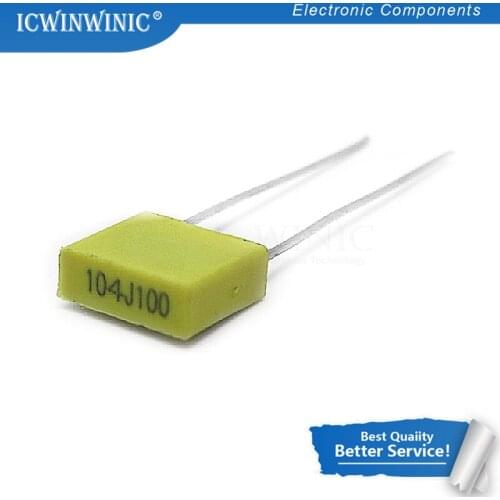 20piece Correction Capacitor 100NF 104J 5mm 100V Polypropylene Safety Plastic Film Capacitor New original In Stock