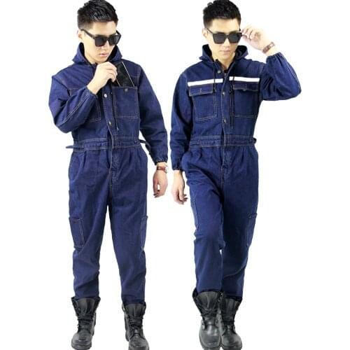 Welder suit denim work clothing for Men Women Overalls long sleeves wear resistant Painter welding uniforms coveralls Dust Proof